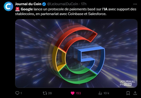 Économie : Google lance un protocole de paiement pour l’IA boosté aux stablecoins