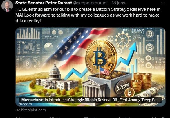 Réserve stratégique de Bitcoin : Un sénateur du Massachusetts va tenter de convaincre ses collègues