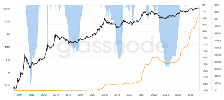 Le paradoxe du Bitcoin : Les prix baissent, mais pas la capitalisation réalisée