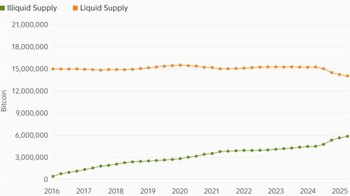 Bitcoin : 42% de l’offre en BTC pourrait devenir illiquide d’ici 2032 (Fidelity)