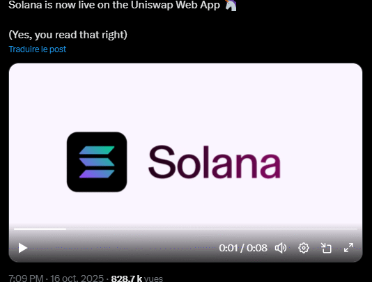 Finance décentralisée (DeFi) : Uniswap ajoute Solana à son application et ouvre la voie à 140 milliards de $ d’opportunités