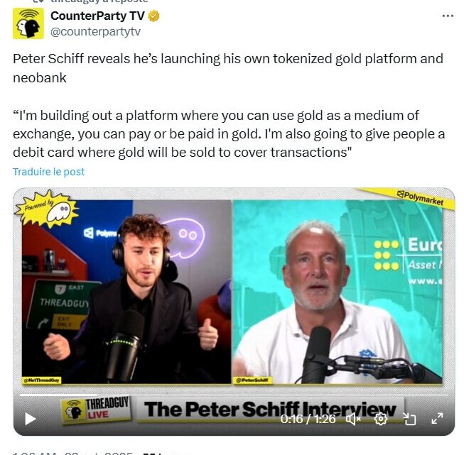 Bitcoin ou Or ? La guerre est déclarée entre CZ et Peter Schiff