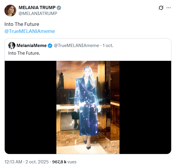 Melania Trump tente de relancer son memecoin MELANIA, bien mal en point