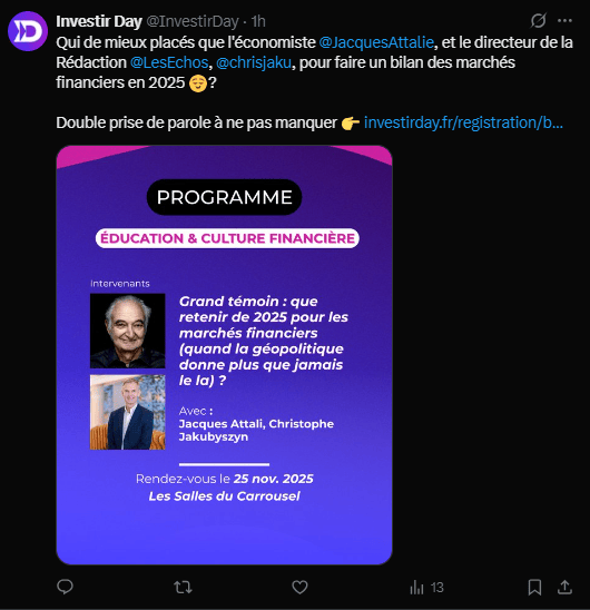 Investir day 2025 : Programme, thématiques et intervenants de la 7e édition, tout savoir sur l’évènement parisien du 25 novembre