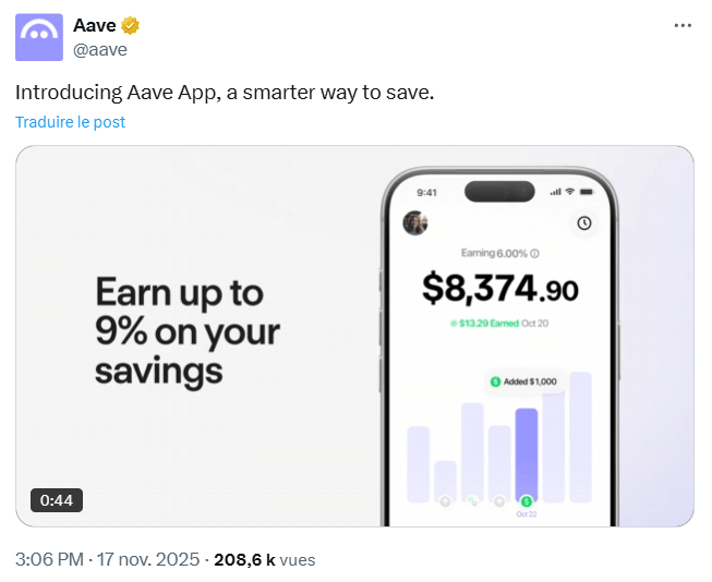 DeFi : Aave lance une application de rendements crypto sur l’App Store d’Apple