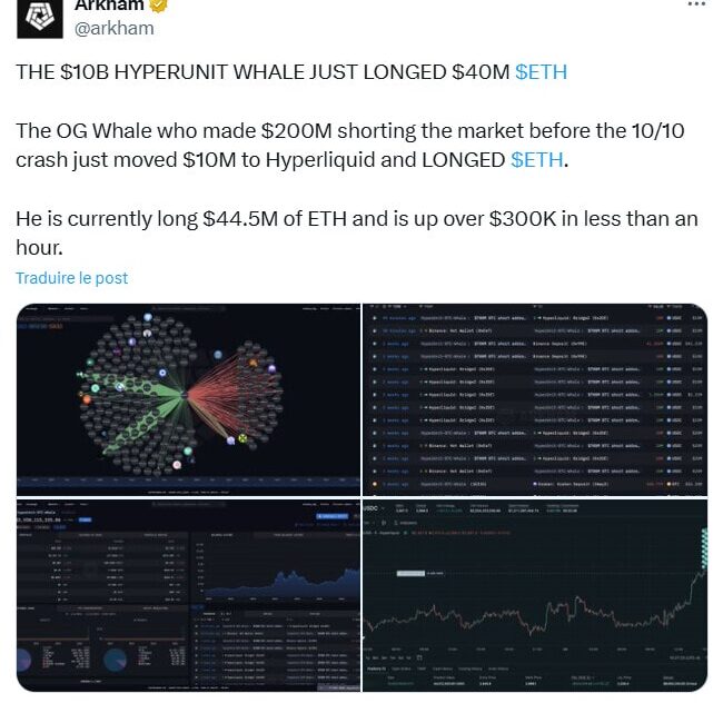 Ethereum : cette baleine mise 44,5 millions $ sur ETH et anticipe une résurrection du bull run