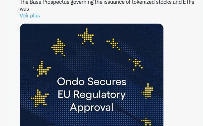 Ondo obtient le feu vert des régulateurs pour offrir des actions et ETF tokenisés dans toute l’Europe