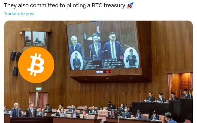 Bitcoin : Taïwan va tester une réserve stratégique nationale de BTC