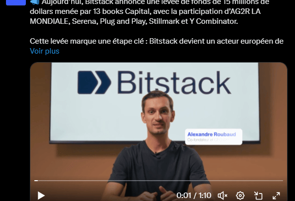 Bitstack lève 15 M$ et dévoile une offre bancaire inédite avec le fameux Stackback