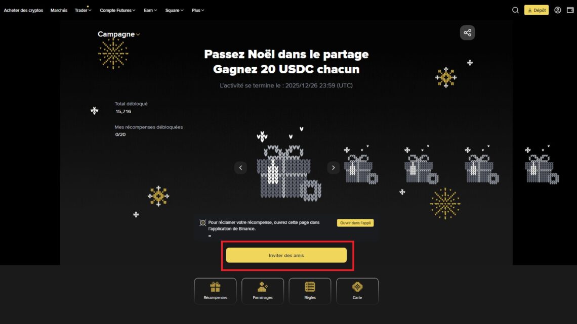 L’Esprit de Noël selon Binance : Parrainez vos Proches et Gagnez jusqu’à 400 USDC