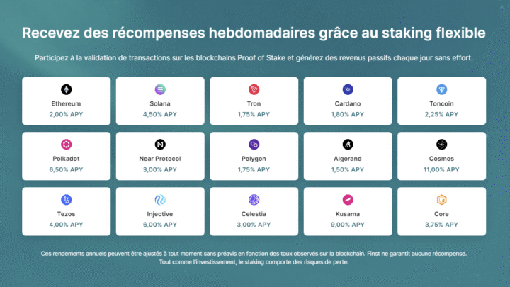 Finst élargit son offre de staking avec 8 cryptos supplémentaires