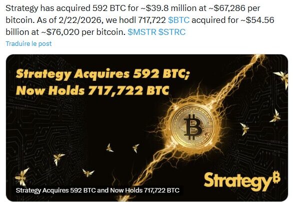 « Si Bitcoin ne va pas à zéro, il ira à 1 million $ » : Michael Saylor et Strategy achètent encore 592 BTC