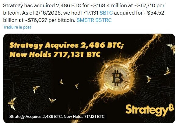 Bitcoin : Strategy et Michael Saylor achètent encore 168 millions $ de BTC de plus