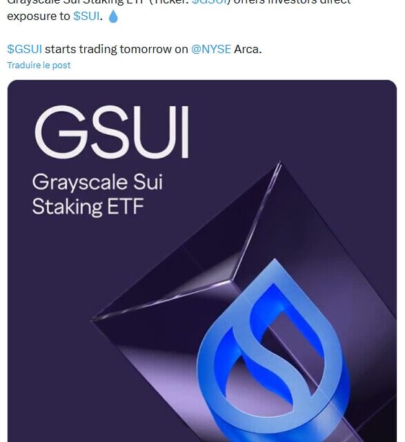ETF Sui avec staking intégré : Grayscale lance une nouvelle crypto sur la bourse de New York