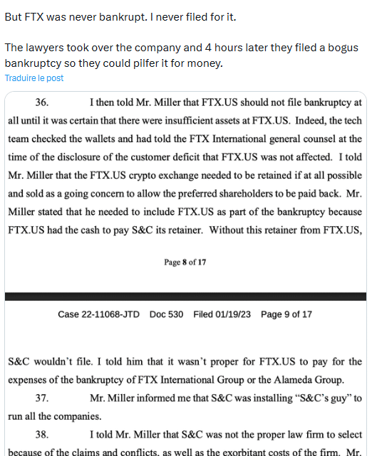Désastre FTX : depuis sa prison, Sam Bankman-Fried accuse ses avocats d’avoir mis en faillite FTX