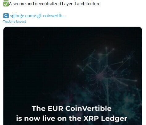 SG-FORGE, la branche crypto de la Société Générale, lance son stablecoin de l’euro sur le XRP Ledger
