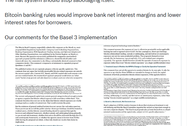 Bitcoin et Bâle III : Pierre Rochard dénonce le flou réglementaire qui bloque les banques US