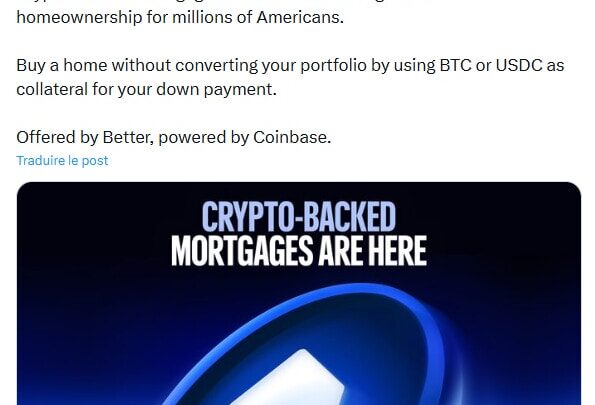 Coinbase propose des prêts immobiliers garantis par Bitcoin et le stablecoin USDC