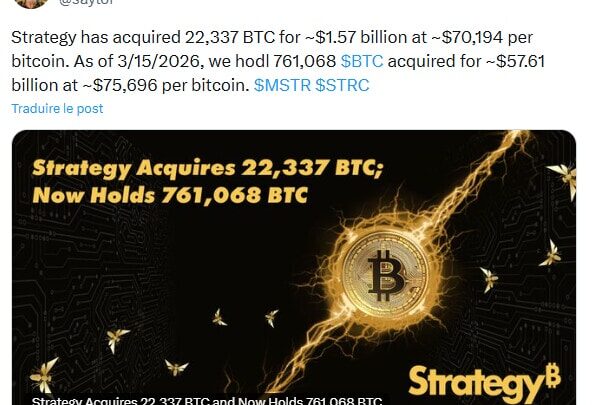 Strategy dépasse 761 000 BTC, et pourrait devenir une « banque centrale de Bitcoin » (Bernstein)