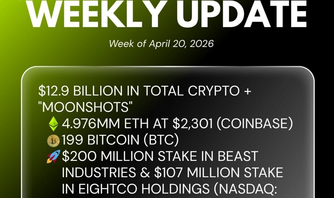 Bitmine achète 101 627 ETH et se rapproche de son objectif de 5% de l’offre totale d’Ethereum
