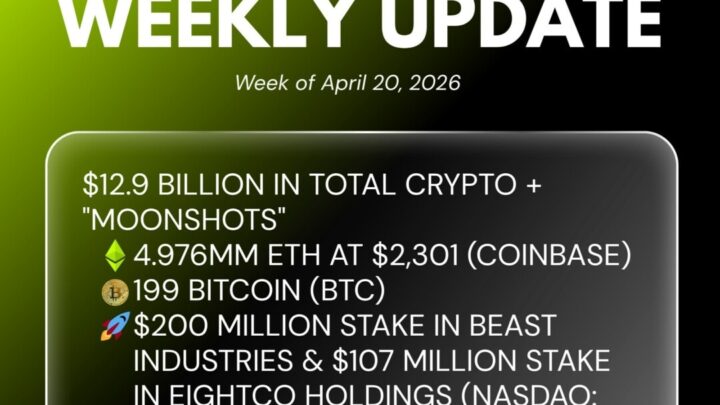 Bitmine achète 101 627 ETH et se rapproche de son objectif de 5% de l’offre totale d’Ethereum