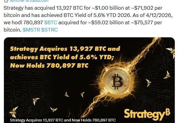 Strategy achète 1 milliard $ en Bitcoin : l’ogre de Michael Saylor dépasse les 780 000 BTC