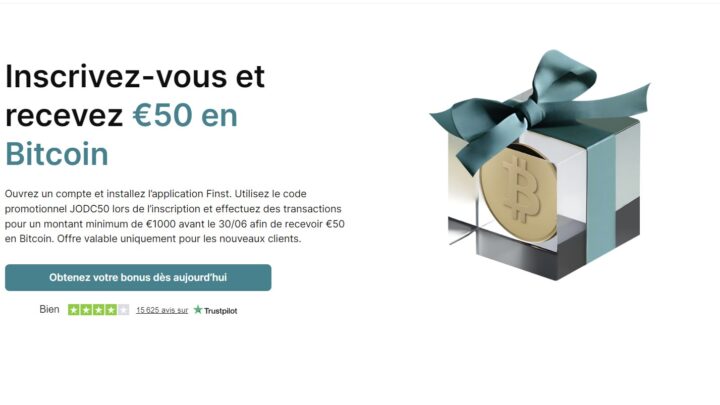Finst booste son bonus de bienvenue : profitez de 50€ en BTC grâce au Journal du Coin
