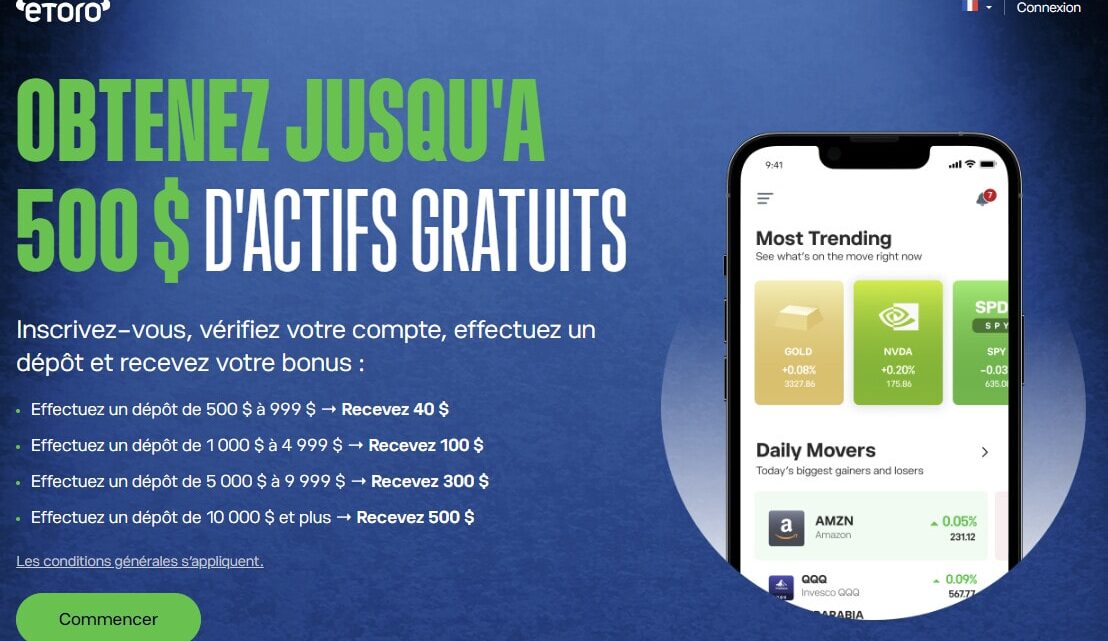 Dernières heures pour décrocher jusqu’à 500 $ d’actifs gratuits chez Etoro : le compte à rebours est lancé