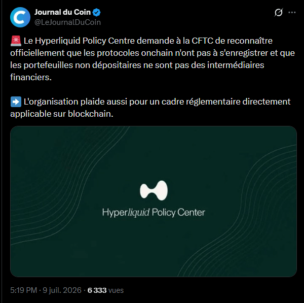 Hyperliquid et Phantom demandent à la CFTC de clarifier les règles de la finance décentralisée (DeFi)
